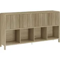 En.casa Buffet « Lukkodso » avec 4 portes et 8 compartiments 77 x 145 x 30 cm Aspect chêne, clair moyen
