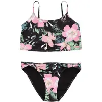 Roxy Shadow Floral Crop Tank Bikini Noir 16 Years Fille