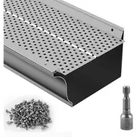 Vevor Grille de Protection Gouttière 152 mm Pare-feuilles pour Gouttières Aluminium 26PCS Longueur Totale 31,7 m Trou 4 mm Épaisseur 0,5 mm Protège-gouttière Anti-feuille pour Tout Type Toit Gouttière