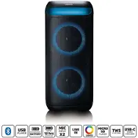 Lenco Soundanlage m.Partylight PA-210BK sw - Lautsprecher - Stereo