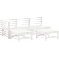 vidaXL Ensemble de salon de jardin 5 pièces blanc pin massif