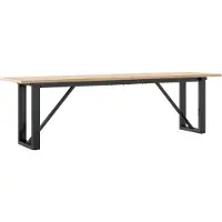 Syfax Table basse cadre en O 160x40x45 cm bois de pin massif et acier