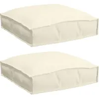 vidaXL Coussin pour assise de palette 2 pcs Crème 40 x 40 x 8 cm