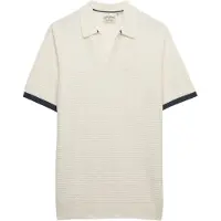 Superdry pour homme. M1110459A Polo Johnny Knitted beige (L), Casuel, Coton, Manche courte