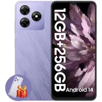 Blackview WAVE 8 Téléphone Portable 6.56" 12Go+256Go/2 To 13MP+8MP 5000mAh Smartphone 4G Android 14 Dual SIM - Violet