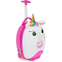 Click Europe Valise à roulettes Boppi pour enfants. Valise à roulettes légère pour enfants, à tirer, au format bagage à main. Capacité de 17 litres. LICORNE