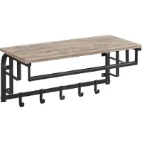 Vasagle Porte-manteau mural Rhodes | 66 x 30 x 27 cm | Design gris beige