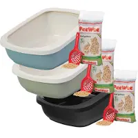 Peewee Bac à litière EcoGranda XXL ouvert + 3kg de litière