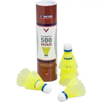 Victorio & Lucchino Volants de badminton blancs - Tube 500 Bronze 6 pièces Vitesse moyenne - Nylon