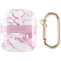 GUESS Gua2Hchmap Airpods 1/2 Cover Różowy/Pink Marble Strap Collection