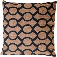 Mendler Coussin De Décoration, Cercles, Coussin Avec Bourrage, Marron / Noir, 45x45cm
