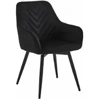 Leobert Chaise - - Velours Noir/Pieds Noirs