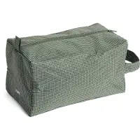 HAY Toilettas Grid Wash Bag Medium Dark Green, Trousse de toilette, Vert