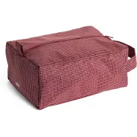 HAY Toilettas Grid Wash Bag Small Burgundy, Trousse de toilette, Rouge