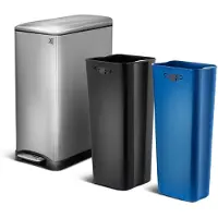 Kitchen Move Poubelle pédale tri sélectif 50l - - BAT-GRJ50L - edge