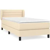 vidaXL Lit boxspring avec matelas Crème 80x200 cm Tissu