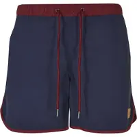 Urban Classics Shorts de bain 'Retro' bleu marine / bourgogne / blanc
