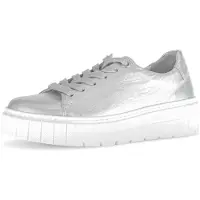 Gabor Comfort : chaussures de sport pour femmes, lacets argentés, style décontracté