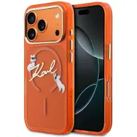 Karl Lagerfeld Etui IML Choupettes Karl Script Logo MagSafe do iPhone 17 Pro pomarańczowy (Apple iPhone 17 Pro), Coque pour téléphone portable, Orange