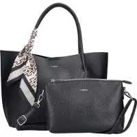 Rieker Sac à main et petit sac bandoulière - - Kukino - Noir - Fermeture rabat aimanté &amp; zip - Petit sac bandoulière réglable