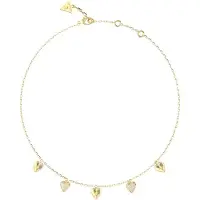GUESS By Your Side 16-18" Heart Charms Necklace, (Acier inoxydable, Verre)
