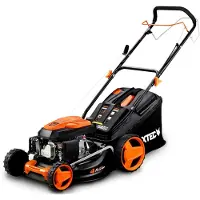 FUXTEC Tondeuse à gazon à essence 4 en 1 FX-RM4646 - 146cc | 46cm | Démarreur à câble | Bac de ramassage 50L | 3,5CV | 31kg | Fonction mulching | Ejection latérale| jusqu'à 1000m²