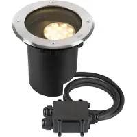 SLV 1009168 DASAR L Luminaire encastré au sol LED 3000 K Acier inoxydable/Noir IP67 DALI (1800 lm, IP67)