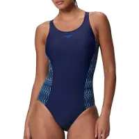 Speedo Placement Medalist Swimsuit Bleu UK 34 Femme