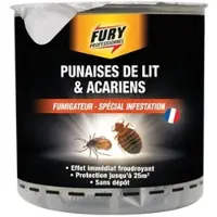 Fury Fumigateur anti punaises de lit acariens 25M² insecticide spécial infestation