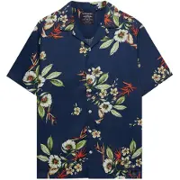 Superdry Hawaiian Print Short Sleeve Shirt Bleu XL Homme