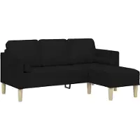 vidaXL Ensemble de Canapés Noir 173 x 131 x 67 cm tissu