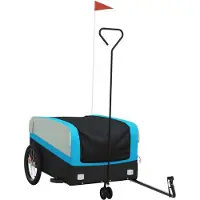 Syfax Remorque de vélo noir et bleu 45 kg fer