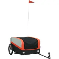 Syfax Remorque de vélo noir et orange 45 kg fer