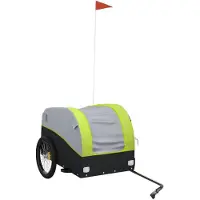 Syfax Remorque de vélo noir et vert 45 kg fer