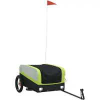 Syfax Remorque de vélo noir et vert 30 kg fer