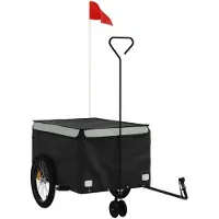 Syfax Remorque de vélo noir et gris 45 kg fer