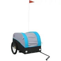 Syfax Remorque pour vélo noir et bleu 45 kg fer