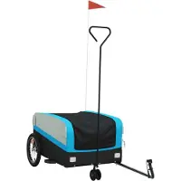 Syfax Remorque de vélo noir et bleu 45 kg fer