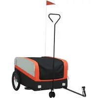 Syfax Remorque de vélo noir et orange 45 kg fer