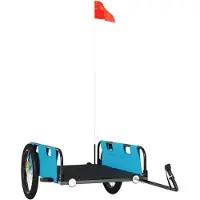 Syfax Remorque de vélo bleu tissu oxford et fer