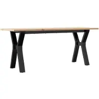 Syfax Table basse cadre en Y 110x40x45 cm bois de pin massif et acier