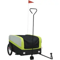 Syfax Remorque de vélo noir et vert 45 kg fer
