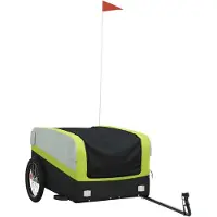 Syfax Remorque de vélo noir et vert 45 kg fer