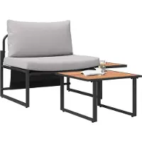 Syfax Ensemble de canapé de jardin 2 pcs Gris clair Acier