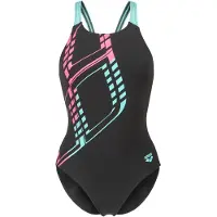 Arena Maillot de bain 'GRAPHIC SWIM PRO BACK' turquoise / rose clair / noir