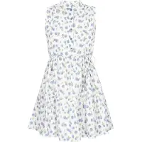 Mymo Robe-chemise bleu-gris / vert clair / blanc