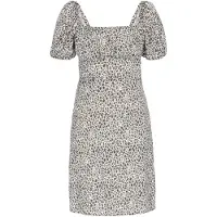 Faina Robe 'Festive' gris clair / gris foncé / blanc