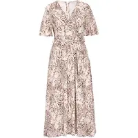 Usha Robe rouille / brocart / noir / blanc
