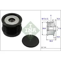 INA Poulie D'alternateur Fiat 1.9D/2.0 Multijet