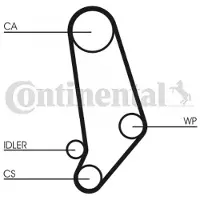 CONTITECH Kit distribution + pompe à eau CONTINENTAL 539 WP1